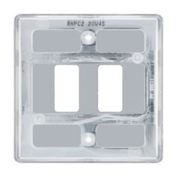 British General Nexus Metal Grid 2-Module Grid Faceplate Polished Chrome
