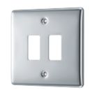 British General Nexus Metal Grid 2-Module Grid Faceplate Polished Chrome