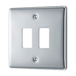 British General Nexus Metal Grid 2-Module Grid Faceplate Polished Chrome