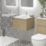 Newland  Single Drawer Wall-Mounted Vanity Unit with Basin Effect Natural Oak 500mm x 450mm x 370mm