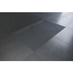 Mira Flight Level Rectangular Shower Tray Textured Slate Grey 1400mm x 760mm x 25mm