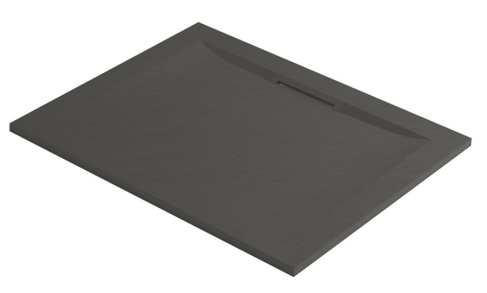 Mira Flight Level Rectangular Shower Tray Textured Slate Grey 1400mm x 760mm x 25mm Screwfix