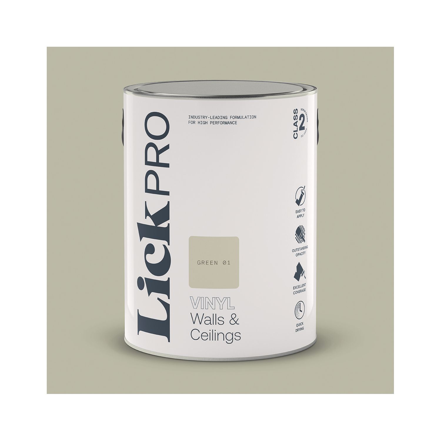 LickPro 5Ltr Green 01 Vinyl Matt Emulsion Paint (346TM)