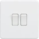 Knightsbridge  10AX 2-Gang 2-Way Light Switch  Matt White