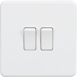 Knightsbridge  10AX 2-Gang 2-Way Light Switch  Matt White