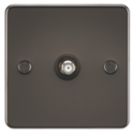 Knightsbridge  1-Gang F-Type Satellite Socket Gunmetal