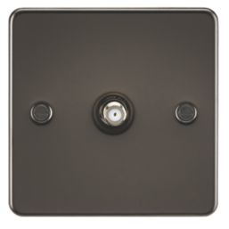 Knightsbridge  1-Gang F-Type Satellite Socket Gunmetal