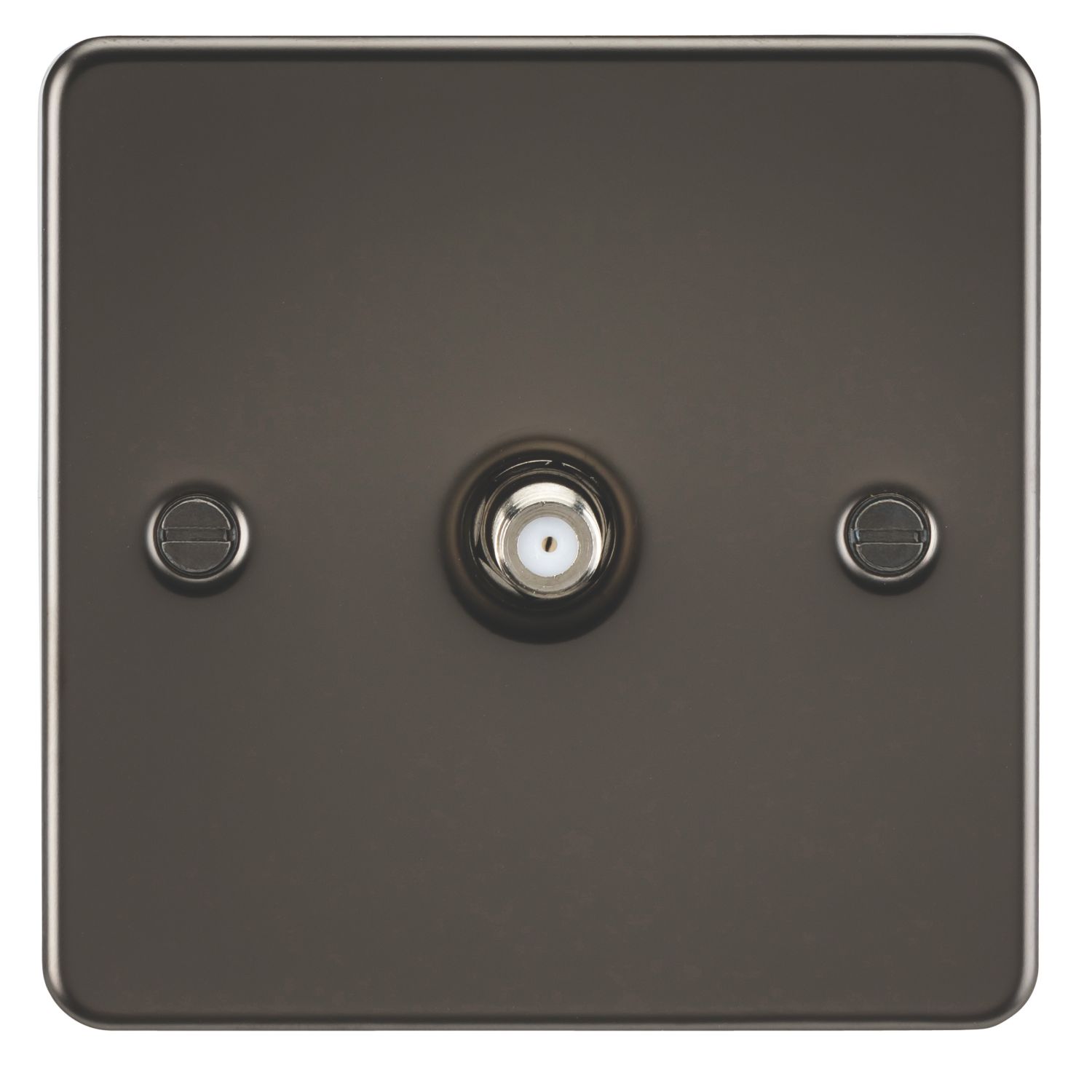 Knightsbridge 1-Gang F-Type Satellite Socket Gunmetal (346TY)