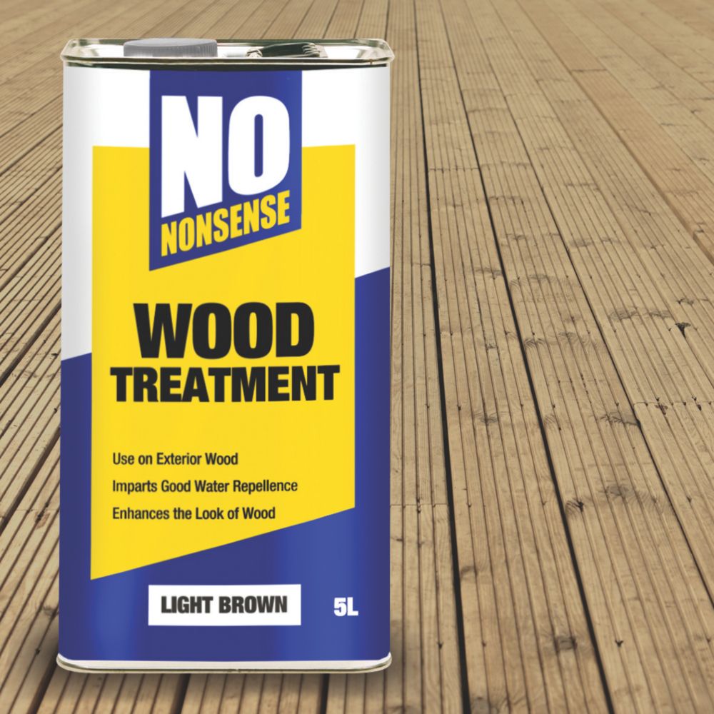 No Nonsense Wood Treatment Light Brown 5Ltr - Screwfix