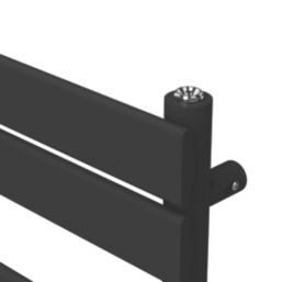 Flomasta Flat Bar 800mm x 400mm 1075BTU Black Vertical Designer Radiator