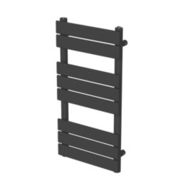 Flomasta Flat Bar 800mm x 400mm 1075BTU Black Vertical Designer Radiator