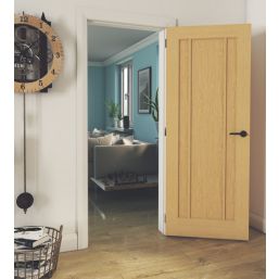 Green & Taylor  Unfinished Oak Wooden 3-Panel Internal Door 1981mm x 762mm