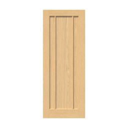 Green & Taylor  Unfinished Oak Wooden 3-Panel Internal Door 1981mm x 762mm