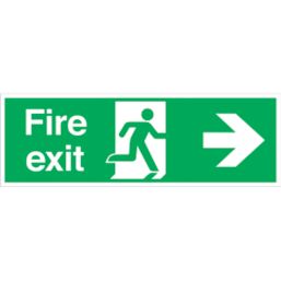Essentials  Non Photoluminescent "Fire Exit Right" Signs 150mm x 450mm 100 Pack