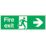 Non Photoluminescent "Fire Exit Right" Signs 150mm x 450mm 100 Pack