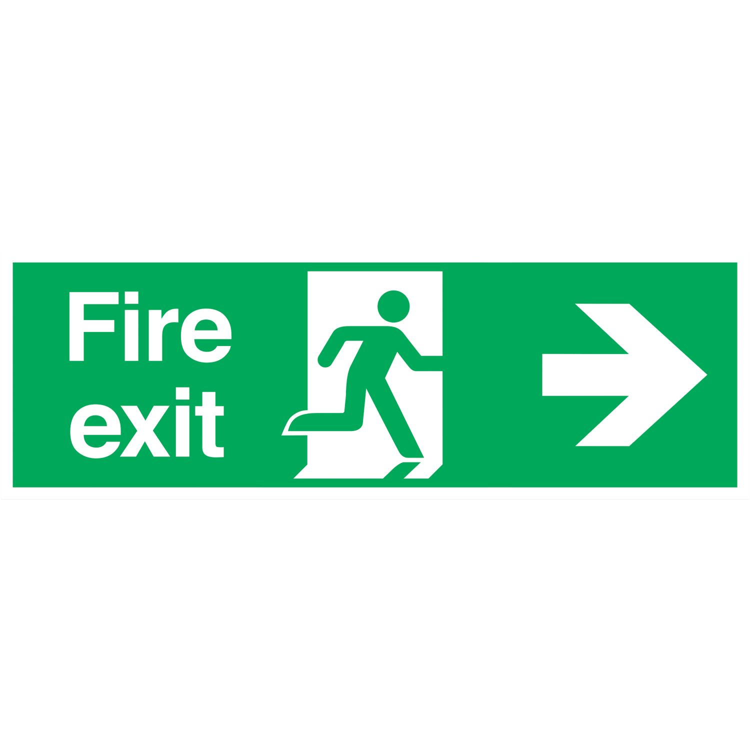 Essentials Non Photoluminescent "Fire Exit Right" Signs 150mm x 450mm 100 Pack (347FX)