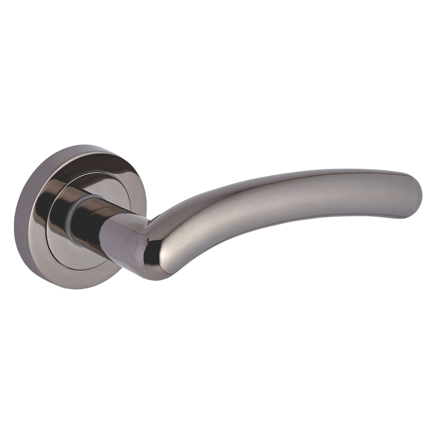Smith & Locke Bourne Fire Rated Lever on Rose Door Handles Pair Black Nickel (347HY)