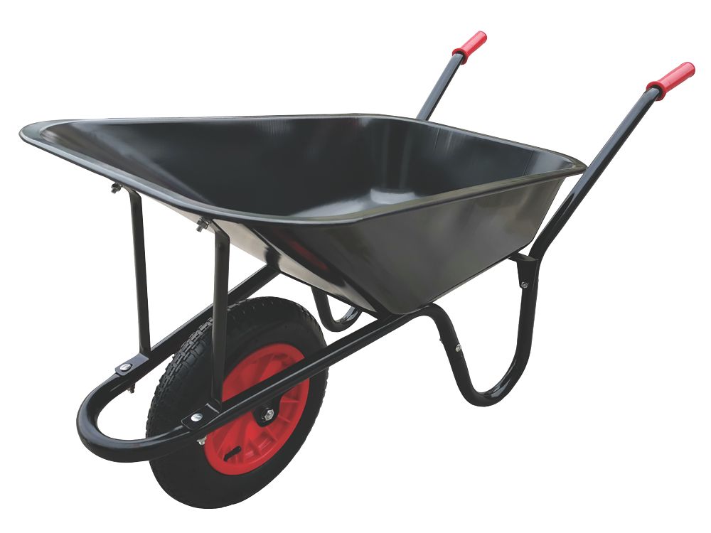 Forge Steel W02 Pneumatic Wheels Wheelbarrow Black 85Ltr | Wheelbarrows ...