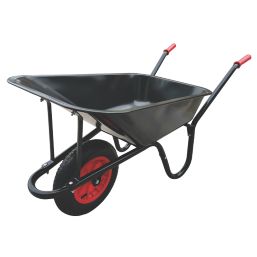 Forge Steel  Pneumatic Wheels Wheelbarrow Black 85Ltr