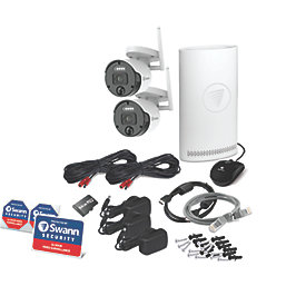 Swann SWNVK-500SD2-EU 64GB SD CardGB 4-Channel 1080p Wi-Fi NVR CCTV Kit & 2 Indoor & Outdoor Cameras