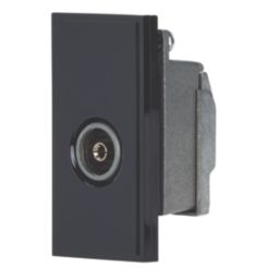 Contactum Media Modular Female Coaxial TV Socket Black