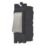 Contactum Decorative Grid 10AX 1-Way Grid Retractive Switch Brushed Steel with Black Inserts
