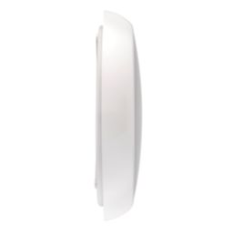 Saxby HeroPro XL Outdoor Maintained Emergency Round LED Bulkhead Gloss White 28W 2800lm