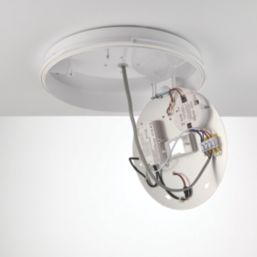 Saxby HeroPro XL Outdoor Maintained Emergency Round LED Bulkhead Gloss White 28W 2800lm