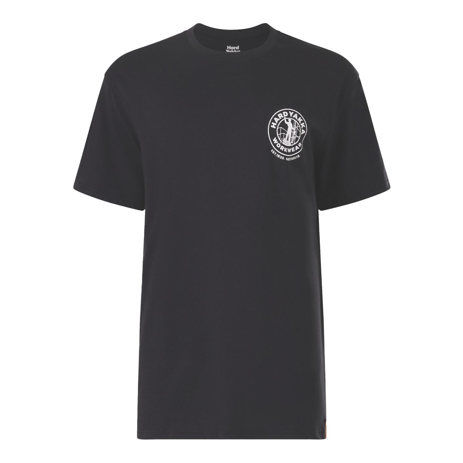 Hard Yakka Heritage Icon Short Sleeve Tee Shirt Black Large 40" Chest (347XT)