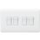 Knightsbridge Curved Edge 10AX 4-Gang 2-Way Light Switch  White