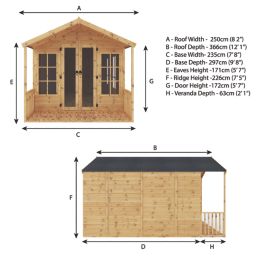 Mercia Premium Wessex 7' 6" x 9' 6" (Nominal) Apex Timber Summerhouse