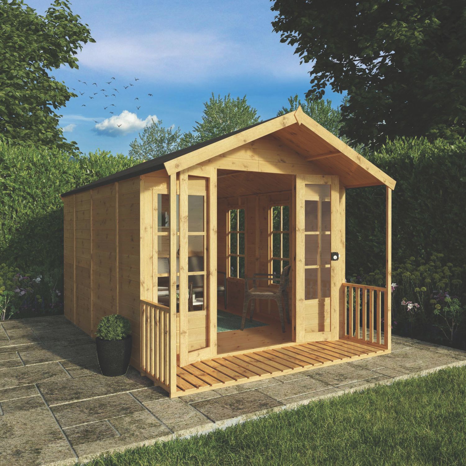 Mercia Premium Wessex 7' 6" x 9' 6" (Nominal) Apex Timber Summerhouse (347YL)