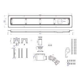 McAlpine CD800-B Channel Drain Brushed Stainless Steel 810mm x 150mm