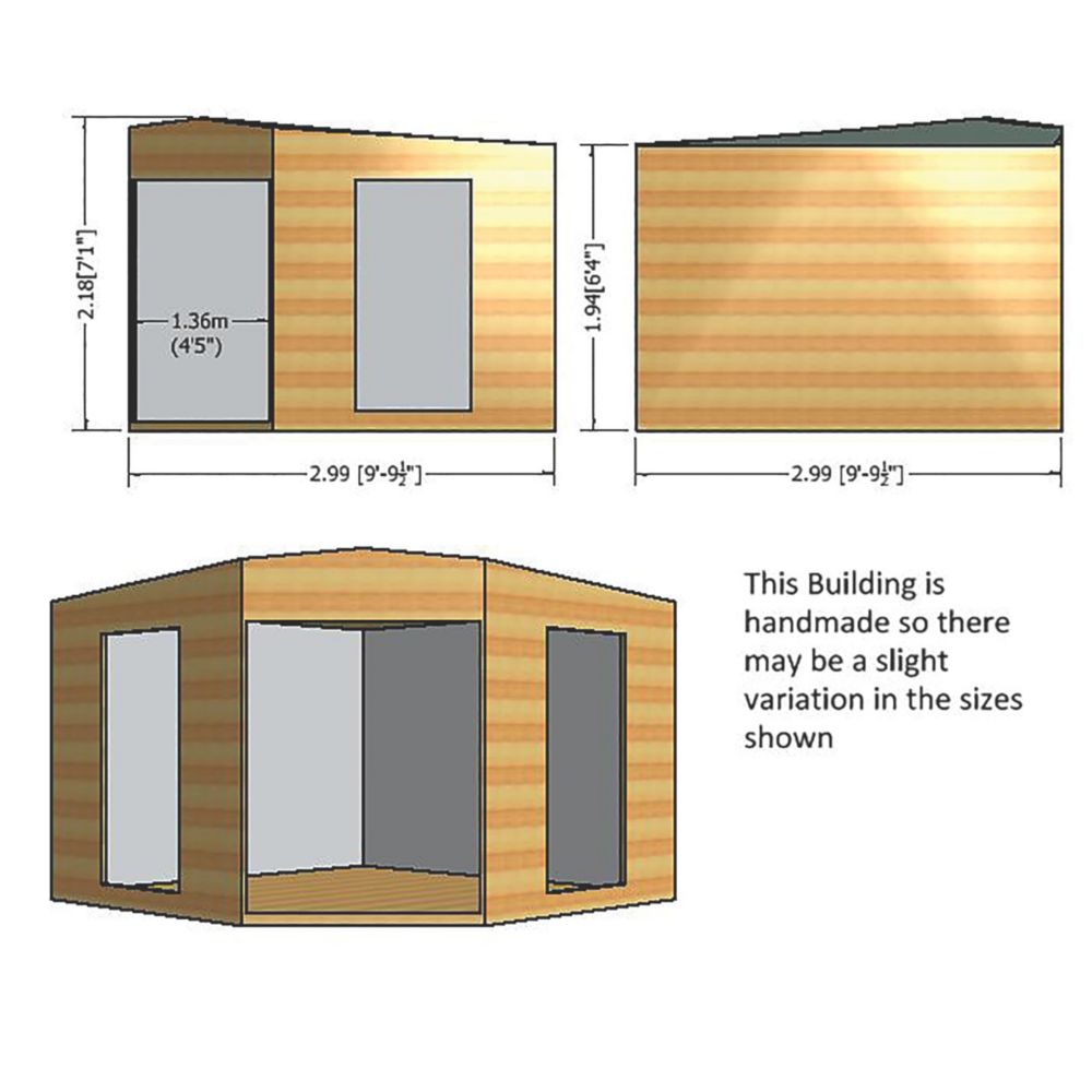 Shire Barclay 10' X 10' (Nominal) Pent Shiplap T&G Timber Summerhouse ...