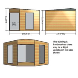 Shire Barclay 10' x 10' (Nominal) Pent Shiplap T&G Timber Summerhouse