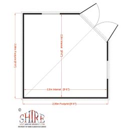 Shire Barclay 10' x 10' (Nominal) Pent Shiplap T&G Timber Summerhouse