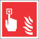 Non Photoluminescent Fire Alarm Symbol Sign 100mm x 100mm