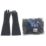 L-PRO  Heavy Duty Rubber Gloves Black Medium 5 Pairs