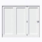 Green & Taylor 1-Panel Roomfold 3-Door Primed White Wooden Shaker Internal Bi-Fold Doors 2060mm x 2361mm