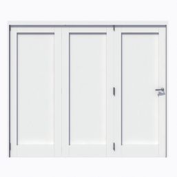 Green & Taylor 1-Panel Roomfold 3-Door Primed White Wooden Shaker Internal Bi-Fold Doors 2060mm x 2361mm