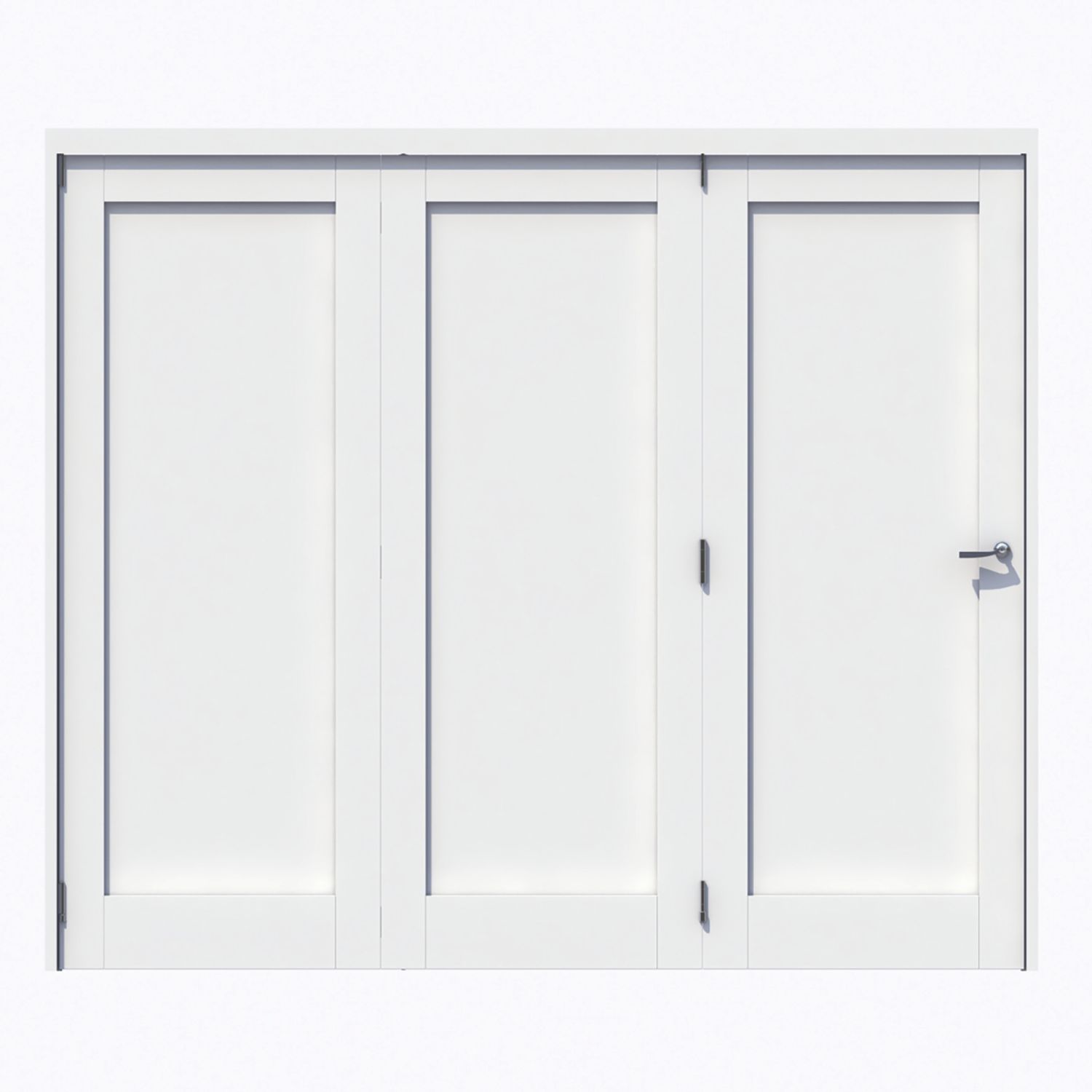 Green & Taylor 1-Panel Roomfold 3-Door Primed White Wooden Shaker Internal Bi-Fold Doors 2060mm x 2361mm (348CT)