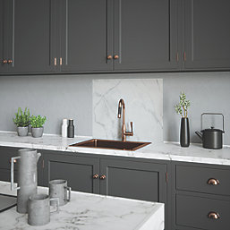 House Beautiful Calacatta White & Grey Kitchen Splashback 900mm x 750mm x 6mm