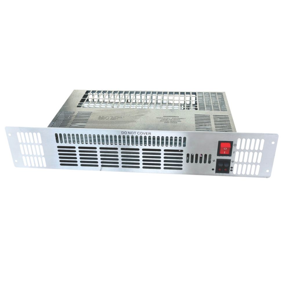 TCP UPH201SS Plinth-Mounted Fan Heater Silver 2000W 500mm x 100mm - Screwfix