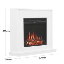 Be Modern Salehurst Electric Fire Suite White 966mm x 250mm x 803mm