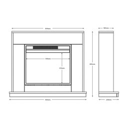 Be Modern Salehurst Electric Fire Suite White 966mm x 250mm x 803mm