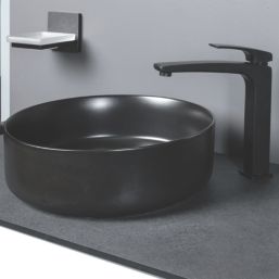 Matt Black Bathroom Washbowl No Tap Holes 355mm