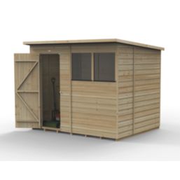 Forest Beckwood 7' 6" x 6' (Nominal) Pent Shiplap Timber Shed with Base & Assembly