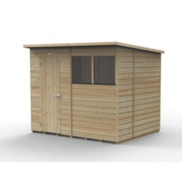 Forest Beckwood 7' 6" x 6' (Nominal) Pent Shiplap Timber Shed with Base & Assembly