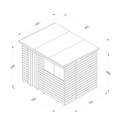 Forest Beckwood 7' 6" x 6' (Nominal) Pent Shiplap Timber Shed with Base & Assembly