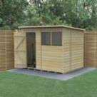 Forest Beckwood 7' 6" x 6' (Nominal) Pent Shiplap Timber Shed with Base & Assembly